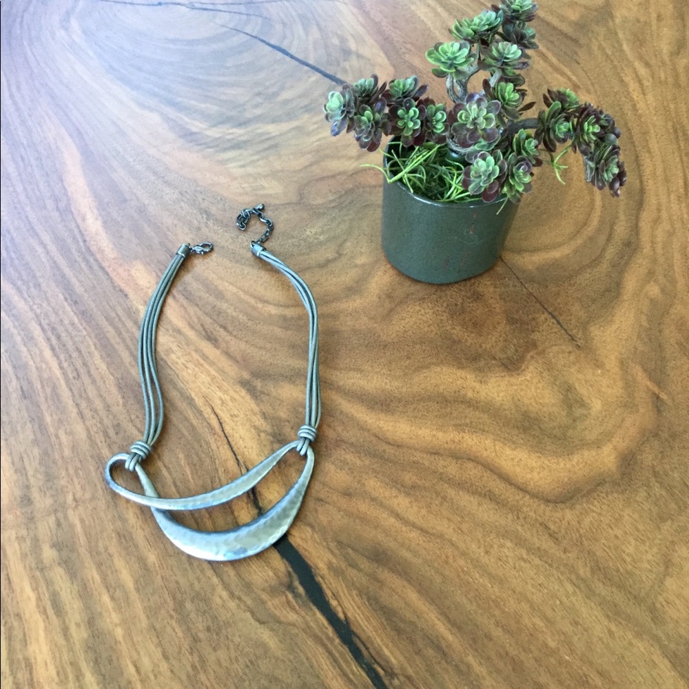 Choker length pewter necklace
